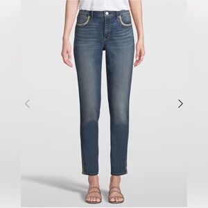 White House Black Market Mid-Rise Snake Trim Ankle Jeans Everyday Soft  Sz 2